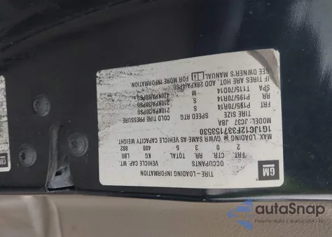 2003 Chevrolet Cavalier z USA, uszkodzony, nr VIN 1G1JC12F337153530